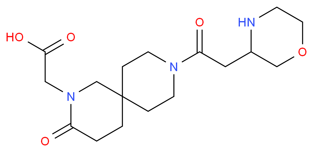 [9-(3-morpholinylacetyl)-3-oxo-2,9-diazaspiro[5.5]undec-2-yl]acetic acid_分子结构_CAS_)