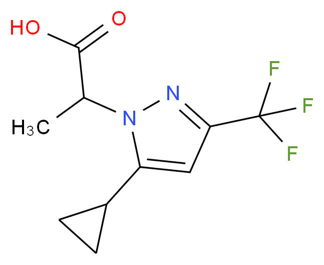 2-[5-cyclopropyl-3-(trifluoromethyl)-1H-pyrazol-1-yl]propanoic acid_分子结构_CAS_)