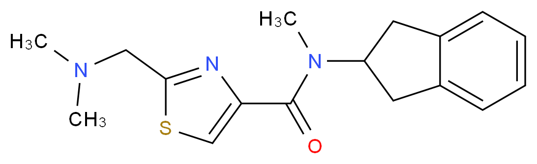 N-(2,3-dihydro-1H-inden-2-yl)-2-[(dimethylamino)methyl]-N-methyl-1,3-thiazole-4-carboxamide_分子结构_CAS_)