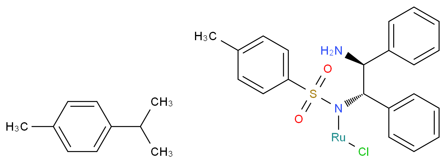 1-methyl-4-(propan-2-yl)benzene; N-[(1S,2S)-2-amino-1,2-diphenylethyl]-N-(chlororuthenio)-4-methylbenzene-1-sulfonamide_分子结构_CAS_192139-90-5