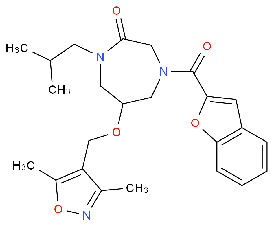 4-(1-benzofuran-2-ylcarbonyl)-6-[(3,5-dimethyl-4-isoxazolyl)methoxy]-1-isobutyl-1,4-diazepan-2-one_分子结构_CAS_)