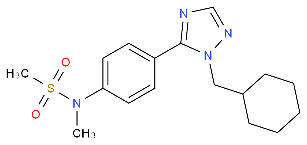N-{4-[1-(cyclohexylmethyl)-1H-1,2,4-triazol-5-yl]phenyl}-N-methylmethanesulfonamide_分子结构_CAS_)