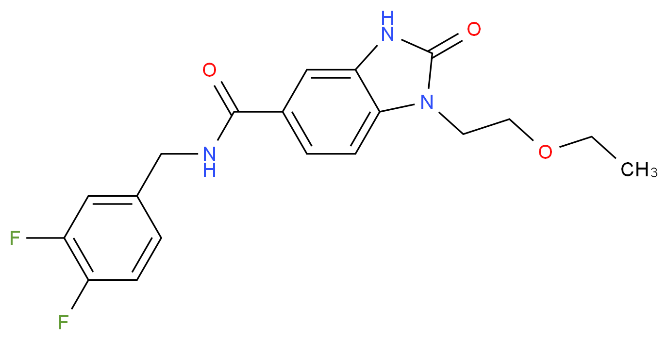 N-(3,4-difluorobenzyl)-1-(2-ethoxyethyl)-2-oxo-2,3-dihydro-1H-benzimidazole-5-carboxamide_分子结构_CAS_)