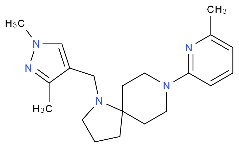 1-[(1,3-dimethyl-1H-pyrazol-4-yl)methyl]-8-(6-methyl-2-pyridinyl)-1,8-diazaspiro[4.5]decane_分子结构_CAS_)