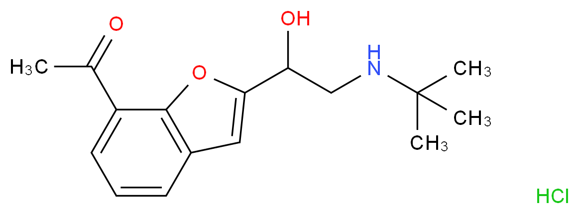 1-{2-[2-(tert-butylamino)-1-hydroxyethyl]-1-benzofuran-7-yl}ethan-1-one hydrochloride_分子结构_CAS_137740-37-5