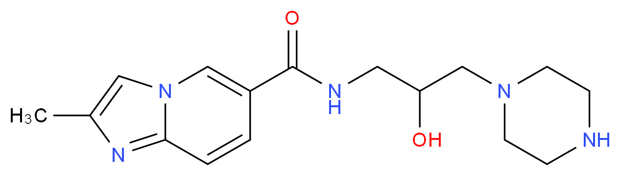 N-(2-hydroxy-3-piperazin-1-ylpropyl)-2-methylimidazo[1,2-a]pyridine-6-carboxamide_分子结构_CAS_)