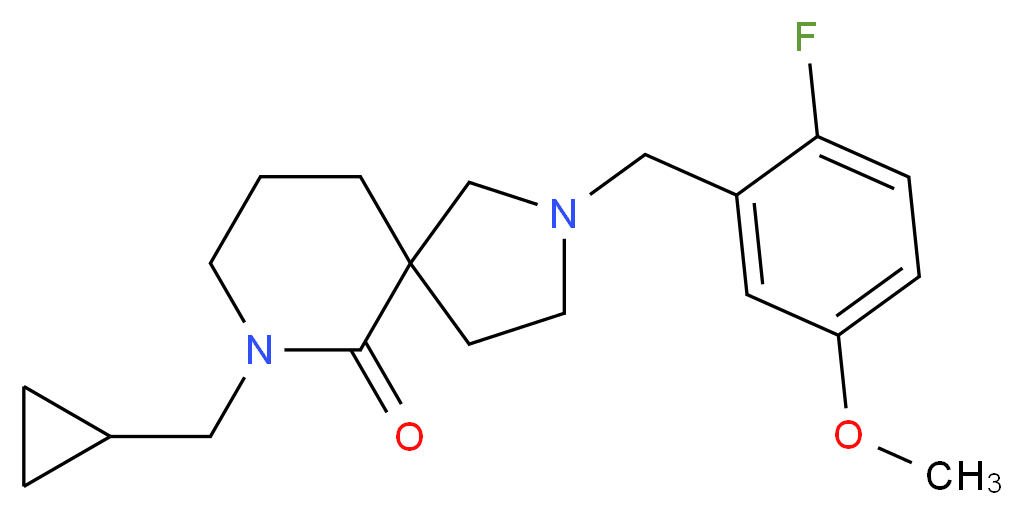 7-(cyclopropylmethyl)-2-(2-fluoro-5-methoxybenzyl)-2,7-diazaspiro[4.5]decan-6-one_分子结构_CAS_)