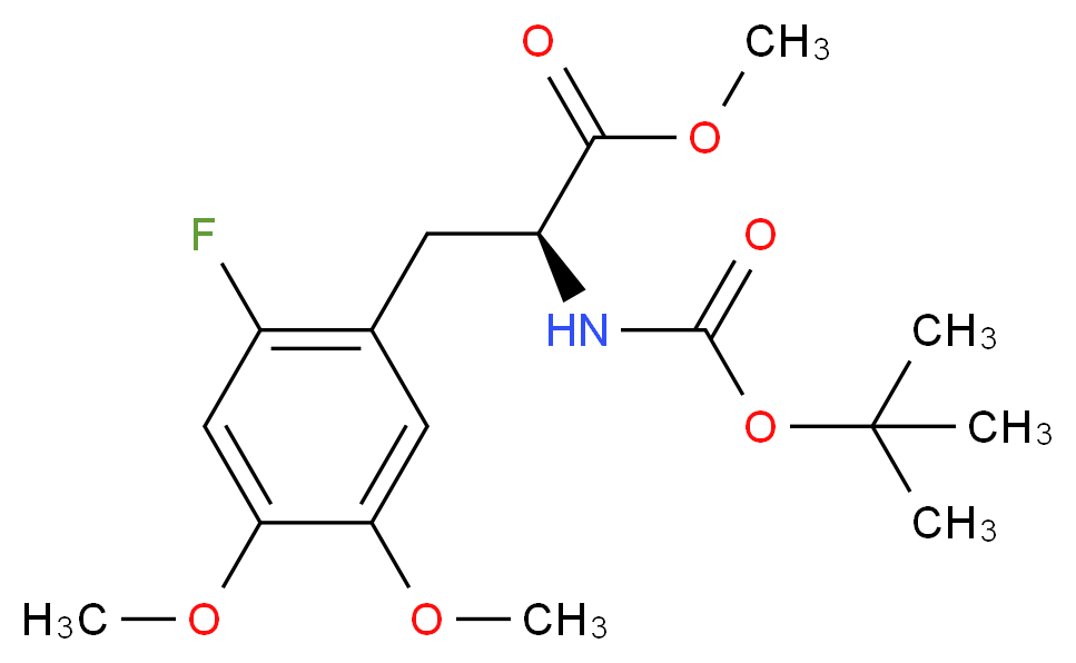 methyl (2S)-2-{[(tert-butoxy)carbonyl]amino}-3-(2-fluoro-4,5-dimethoxyphenyl)propanoate_分子结构_CAS_853759-49-6