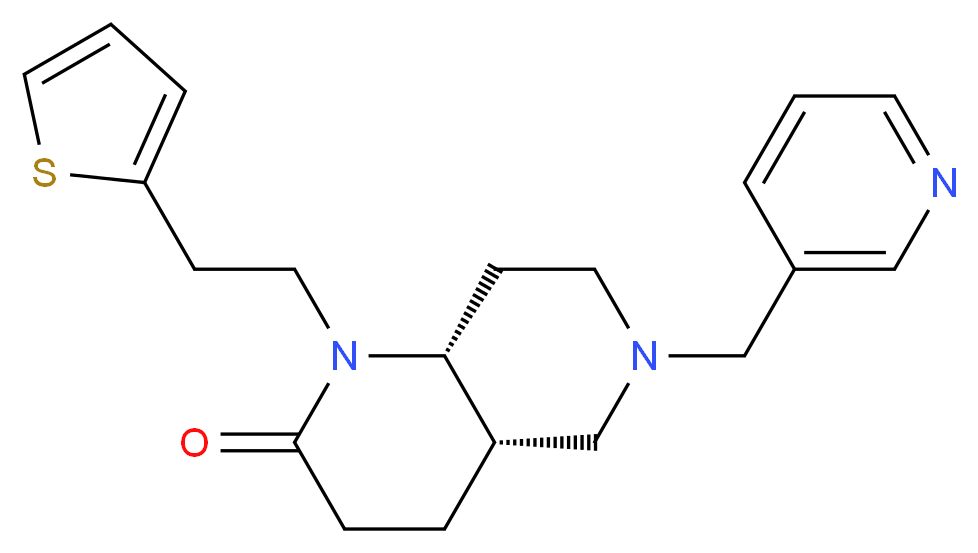 (4aS*,8aR*)-6-(pyridin-3-ylmethyl)-1-[2-(2-thienyl)ethyl]octahydro-1,6-naphthyridin-2(1H)-one_分子结构_CAS_)