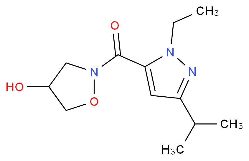 2-[(1-ethyl-3-isopropyl-1H-pyrazol-5-yl)carbonyl]-4-isoxazolidinol_分子结构_CAS_)