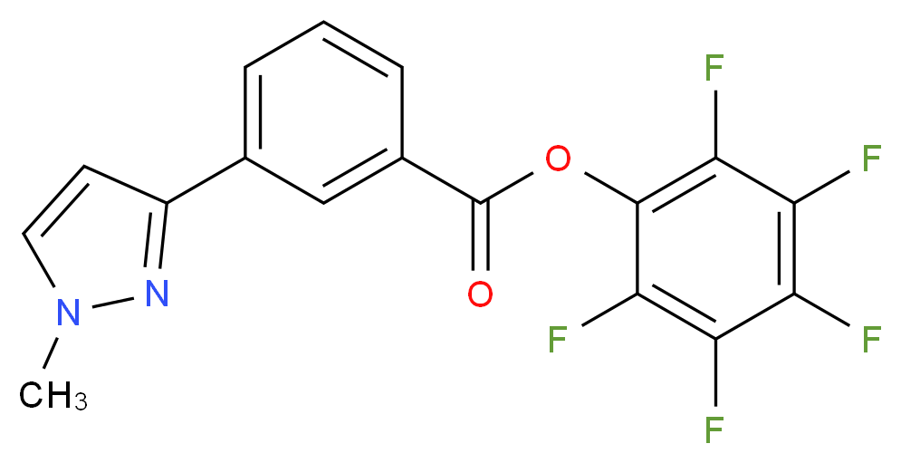 pentafluorophenyl 3-(1-methyl-1H-pyrazol-3-yl)benzoate_分子结构_CAS_910037-11-5)