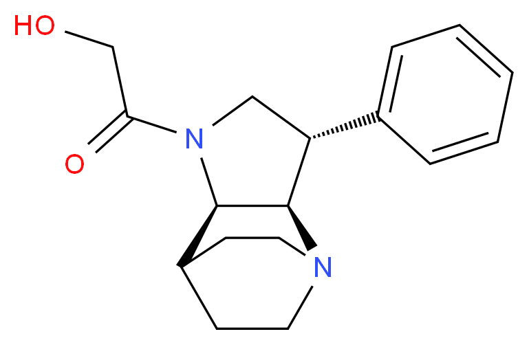 2-oxo-2-[(2R*,3S*,6R*)-3-phenyl-1,5-diazatricyclo[5.2.2.0~2,6~]undec-5-yl]ethanol_分子结构_CAS_)