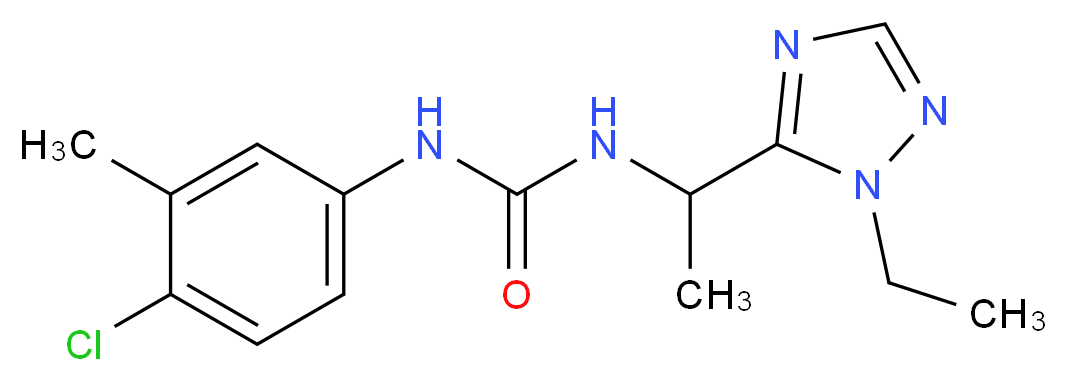 N-(4-chloro-3-methylphenyl)-N'-[1-(1-ethyl-1H-1,2,4-triazol-5-yl)ethyl]urea_分子结构_CAS_)