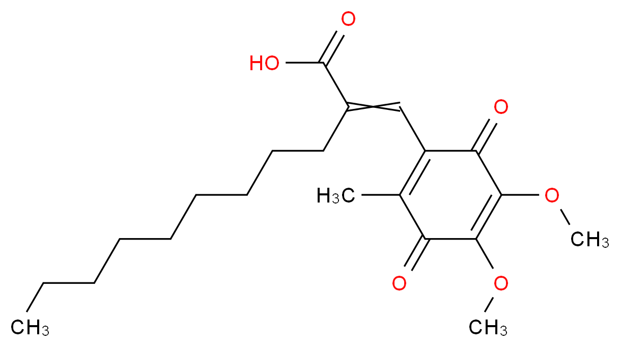 2-[(4,5-dimethoxy-2-methyl-3,6-dioxocyclohexa-1,4-dien-1-yl)methylidene]undecanoic acid_分子结构_CAS_136164-66-4