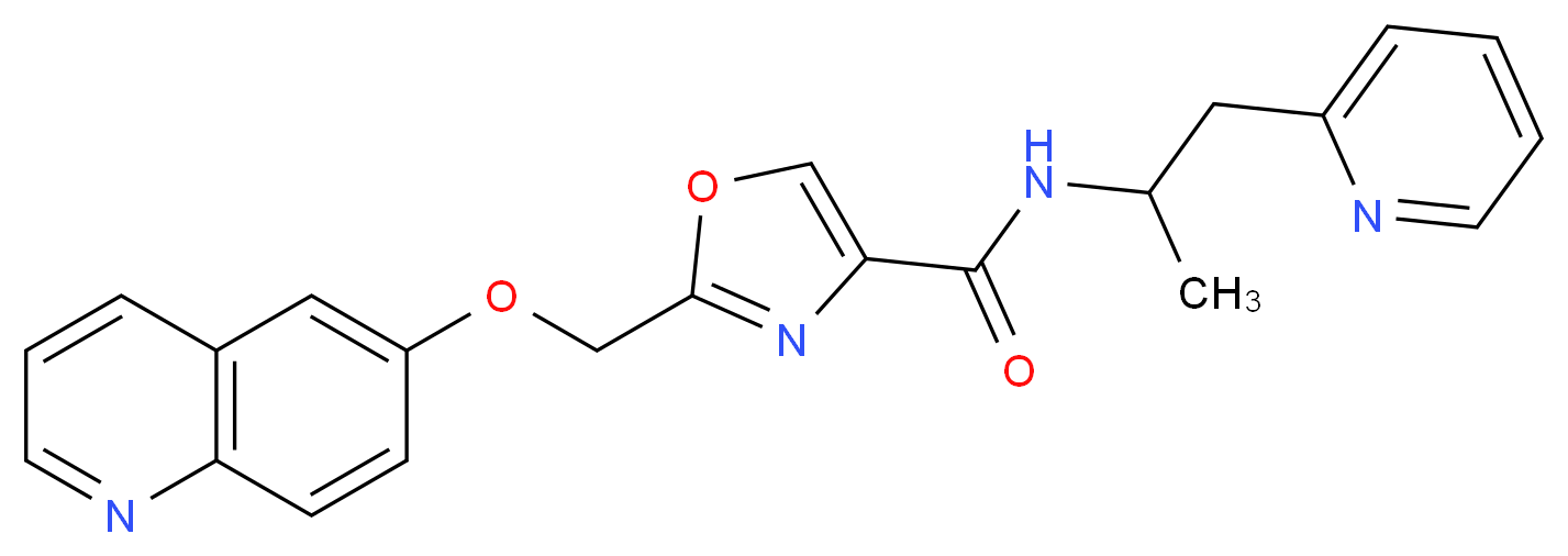 N-[1-methyl-2-(2-pyridinyl)ethyl]-2-[(6-quinolinyloxy)methyl]-1,3-oxazole-4-carboxamide_分子结构_CAS_)