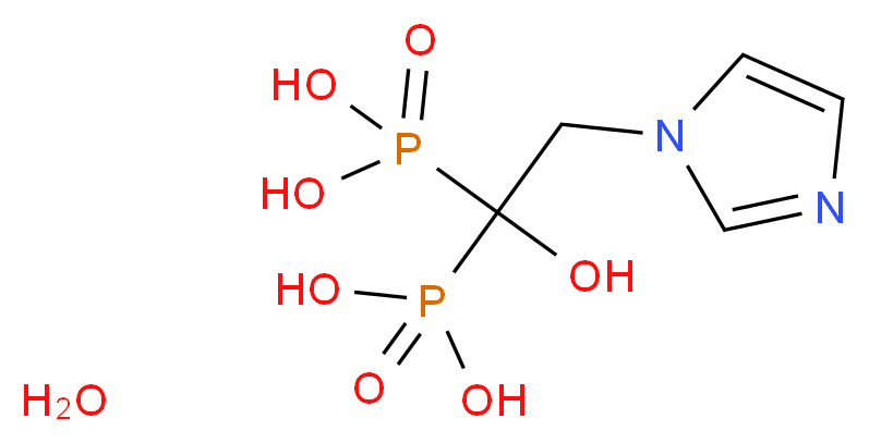 [1-hydroxy-2-(1H-imidazol-1-yl)-1-phosphonoethyl]phosphonic acid hydrate_分子结构_CAS_165800-06-6