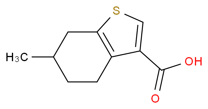 6-methyl-4,5,6,7-tetrahydro-1-benzothiophene-3-carboxylic acid_分子结构_CAS_438213-69-5