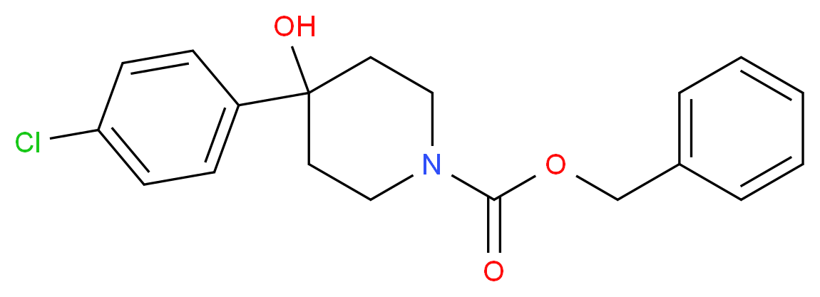 benzyl 4-(4-chlorophenyl)-4-hydroxypiperidine-1-carboxylate_分子结构_CAS_1076199-00-2