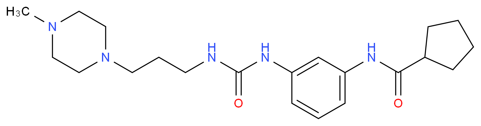 N-{3-[({[3-(4-methylpiperazin-1-yl)propyl]amino}carbonyl)amino]phenyl}cyclopentanecarboxamide_分子结构_CAS_)