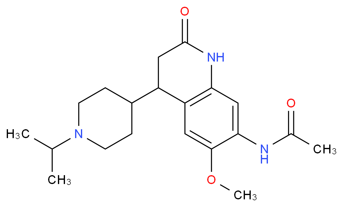N-[4-(1-isopropylpiperidin-4-yl)-6-methoxy-2-oxo-1,2,3,4-tetrahydroquinolin-7-yl]acetamide_分子结构_CAS_)