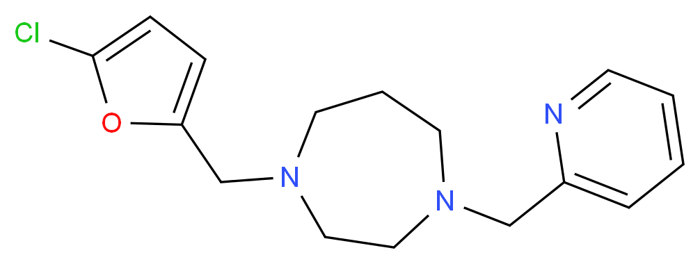 1-[(5-chloro-2-furyl)methyl]-4-(pyridin-2-ylmethyl)-1,4-diazepane_分子结构_CAS_)