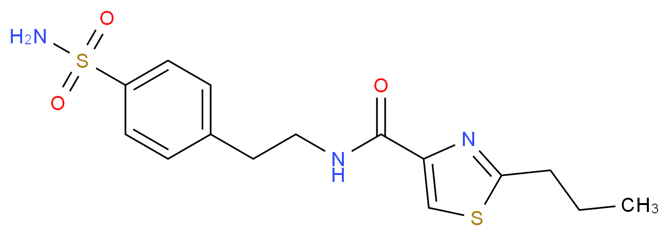 N-{2-[4-(aminosulfonyl)phenyl]ethyl}-2-propyl-1,3-thiazole-4-carboxamide_分子结构_CAS_)