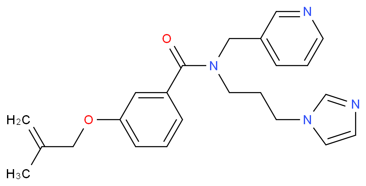 N-[3-(1H-imidazol-1-yl)propyl]-3-[(2-methylprop-2-en-1-yl)oxy]-N-(pyridin-3-ylmethyl)benzamide_分子结构_CAS_)
