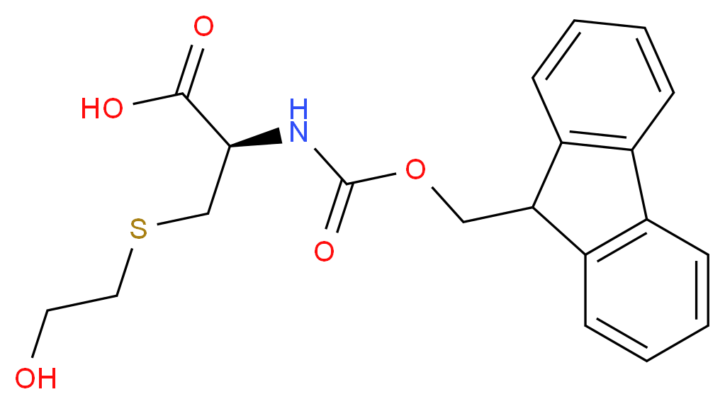 (2R)-2-{[(9H-fluoren-9-ylmethoxy)carbonyl]amino}-3-[(2-hydroxyethyl)sulfanyl]propanoic acid_分子结构_CAS_200354-35-4