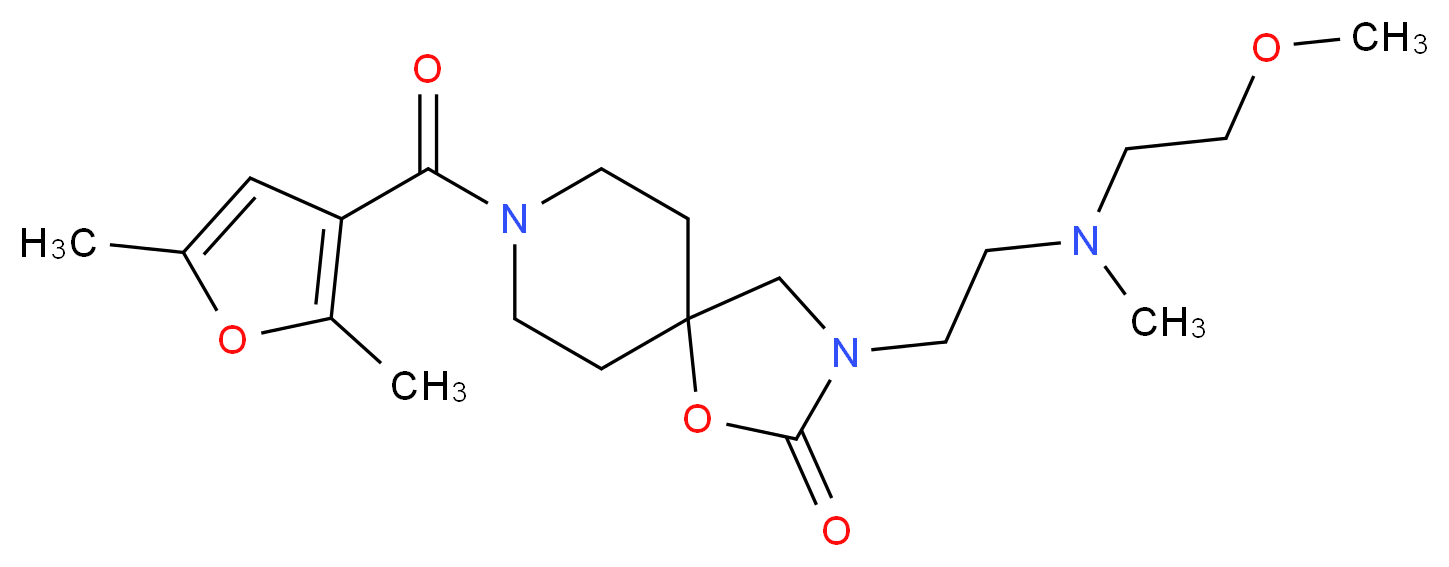 8-(2,5-dimethyl-3-furoyl)-3-{2-[(2-methoxyethyl)(methyl)amino]ethyl}-1-oxa-3,8-diazaspiro[4.5]decan-2-one_分子结构_CAS_)