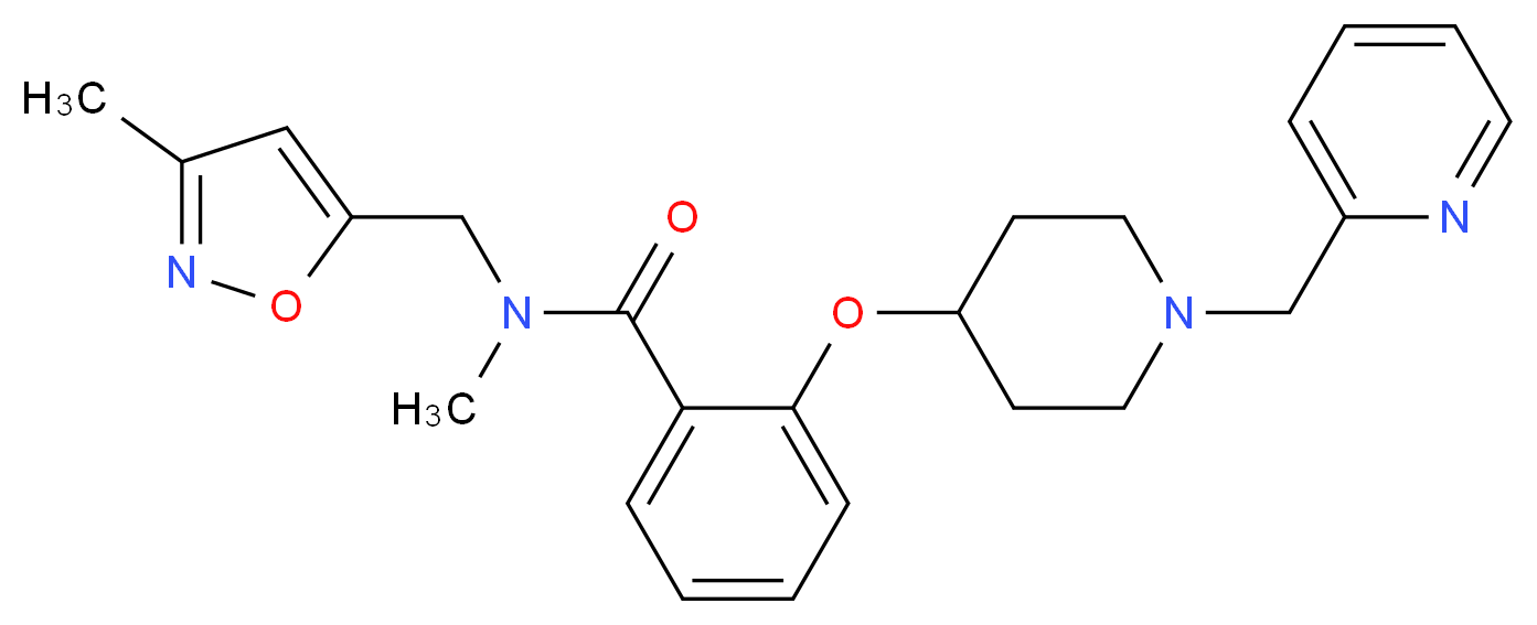 N-methyl-N-[(3-methyl-5-isoxazolyl)methyl]-2-{[1-(2-pyridinylmethyl)-4-piperidinyl]oxy}benzamide_分子结构_CAS_)