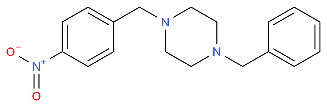 1-benzyl-4-[(4-nitrophenyl)methyl]piperazine_分子结构_CAS_148120-37-0