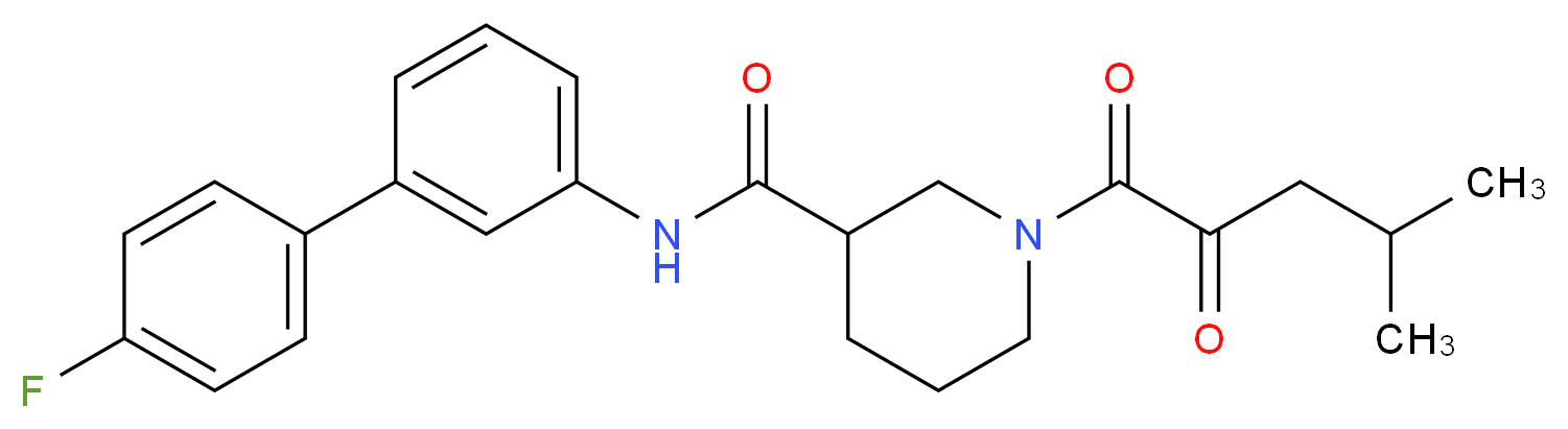 N-(4'-fluoro-3-biphenylyl)-1-(4-methyl-2-oxopentanoyl)-3-piperidinecarboxamide_分子结构_CAS_)