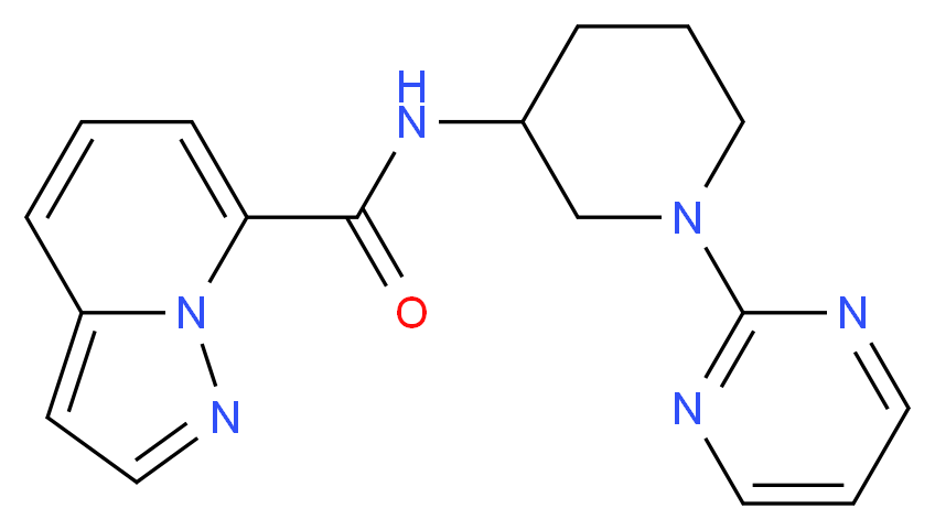 N-(1-pyrimidin-2-ylpiperidin-3-yl)pyrazolo[1,5-a]pyridine-7-carboxamide_分子结构_CAS_)