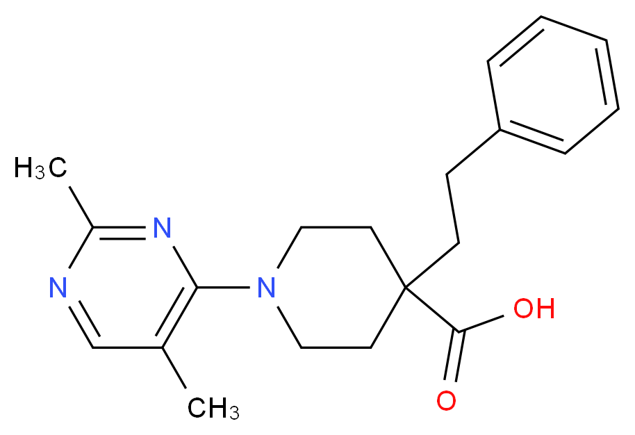 1-(2,5-dimethylpyrimidin-4-yl)-4-(2-phenylethyl)piperidine-4-carboxylic acid_分子结构_CAS_)