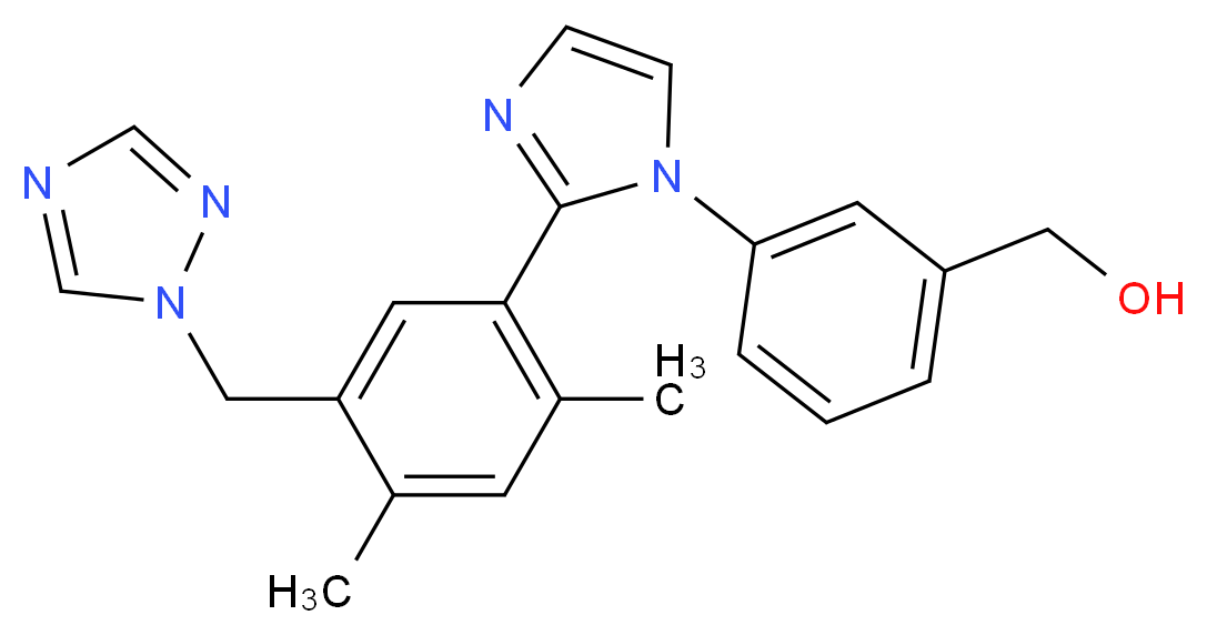 (3-{2-[2,4-dimethyl-5-(1H-1,2,4-triazol-1-ylmethyl)phenyl]-1H-imidazol-1-yl}phenyl)methanol_分子结构_CAS_)