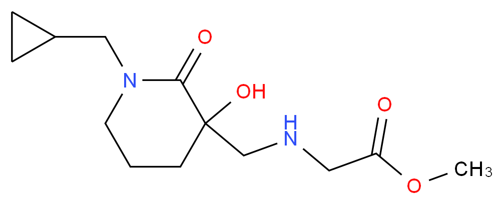 methyl N-{[1-(cyclopropylmethyl)-3-hydroxy-2-oxo-3-piperidinyl]methyl}glycinate_分子结构_CAS_)