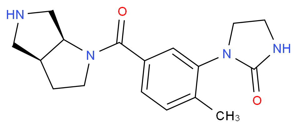 1-{5-[(3aS*,6aS*)-hexahydropyrrolo[3,4-b]pyrrol-1(2H)-ylcarbonyl]-2-methylphenyl}-2-imidazolidinone_分子结构_CAS_)