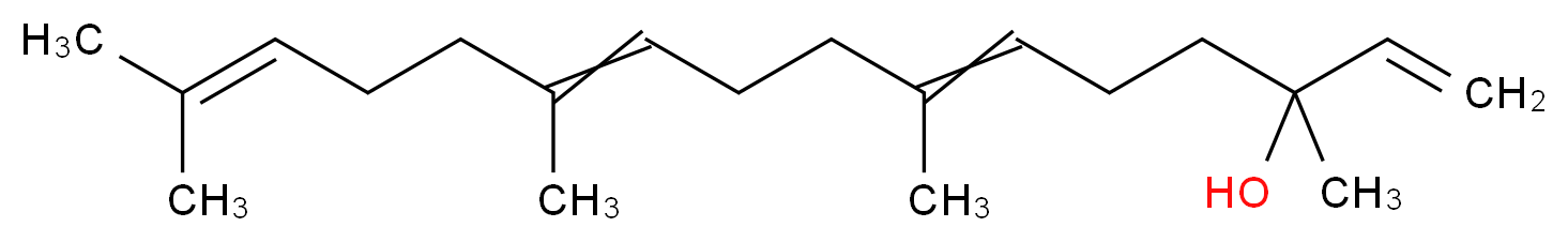 (6E,10E)-3,7,11,15-tetramethylhexadeca-1,6,10,14-tetraen-3-ol_分子结构_CAS_1113-21-9