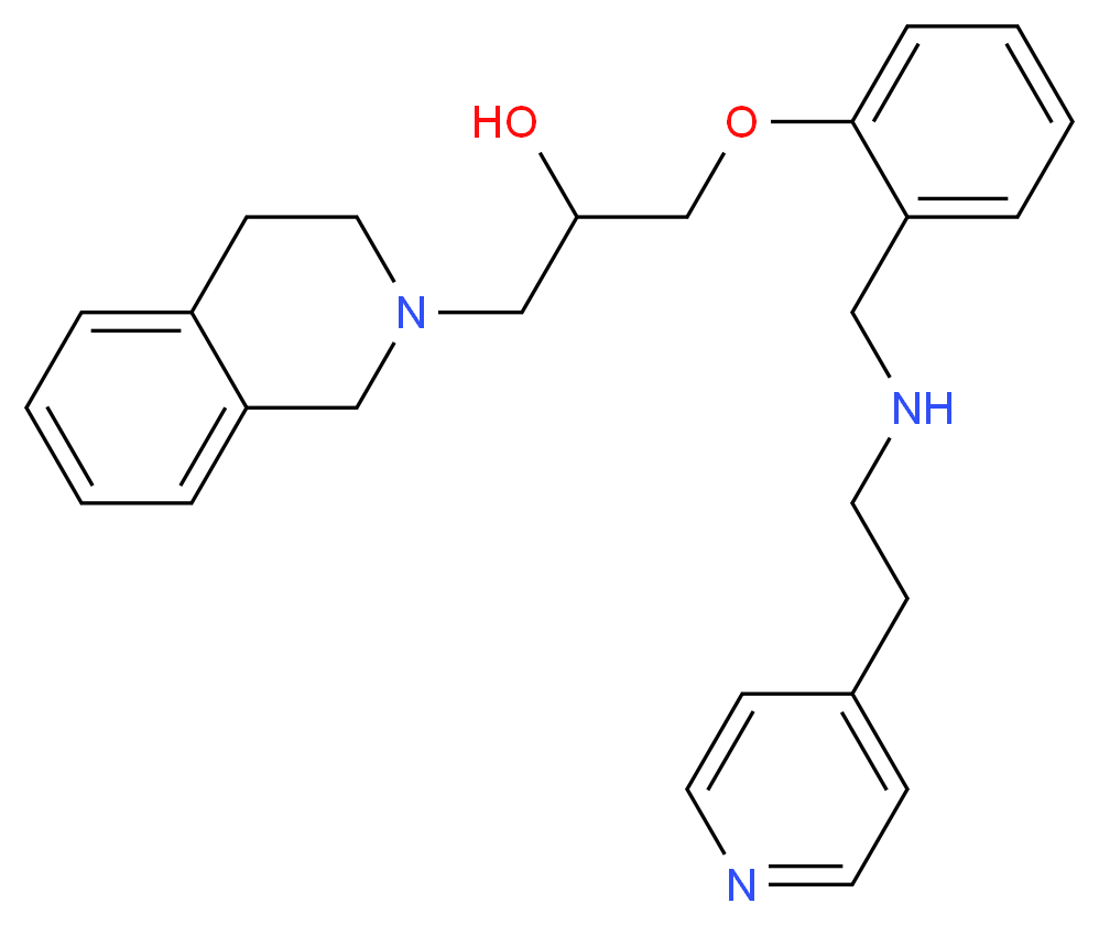 1-(3,4-dihydro-2(1H)-isoquinolinyl)-3-[2-({[2-(4-pyridinyl)ethyl]amino}methyl)phenoxy]-2-propanol_分子结构_CAS_)