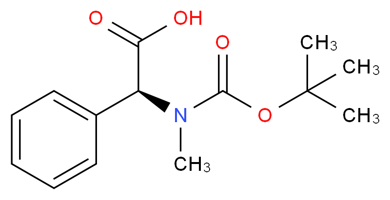 (2S)-2-{[(tert-butoxy)carbonyl](methyl)amino}-2-phenylacetic acid_分子结构_CAS_30925-11-2