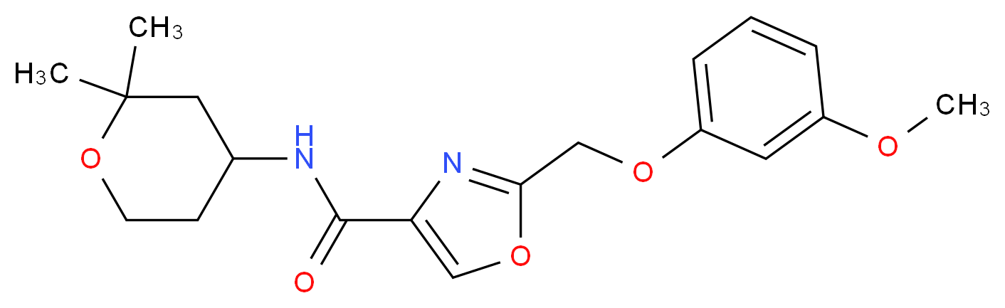 N-(2,2-dimethyltetrahydro-2H-pyran-4-yl)-2-[(3-methoxyphenoxy)methyl]-1,3-oxazole-4-carboxamide_分子结构_CAS_)
