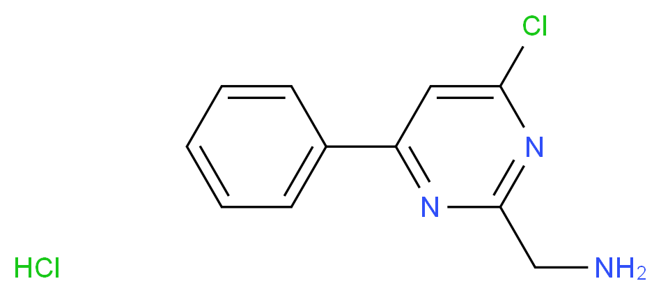 (4-chloro-6-phenylpyrimidin-2-yl)methanamine hydrochloride_分子结构_CAS_1240600-93-4