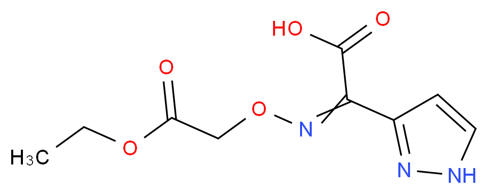 2-[(2-ethoxy-2-oxoethoxy)imino]-2-(1H-pyrazol-3-yl)acetic acid_分子结构_CAS_84080-54-6)