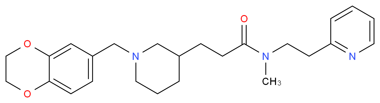 3-[1-(2,3-dihydro-1,4-benzodioxin-6-ylmethyl)-3-piperidinyl]-N-methyl-N-[2-(2-pyridinyl)ethyl]propanamide_分子结构_CAS_)
