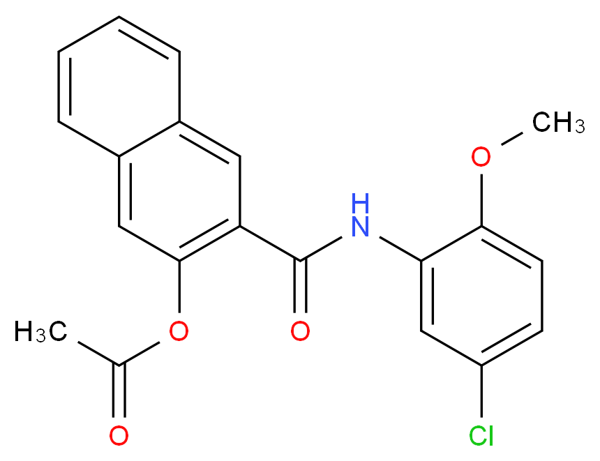 3-[(5-chloro-2-methoxyphenyl)carbamoyl]naphthalen-2-yl acetate_分子结构_CAS_7121-10-0