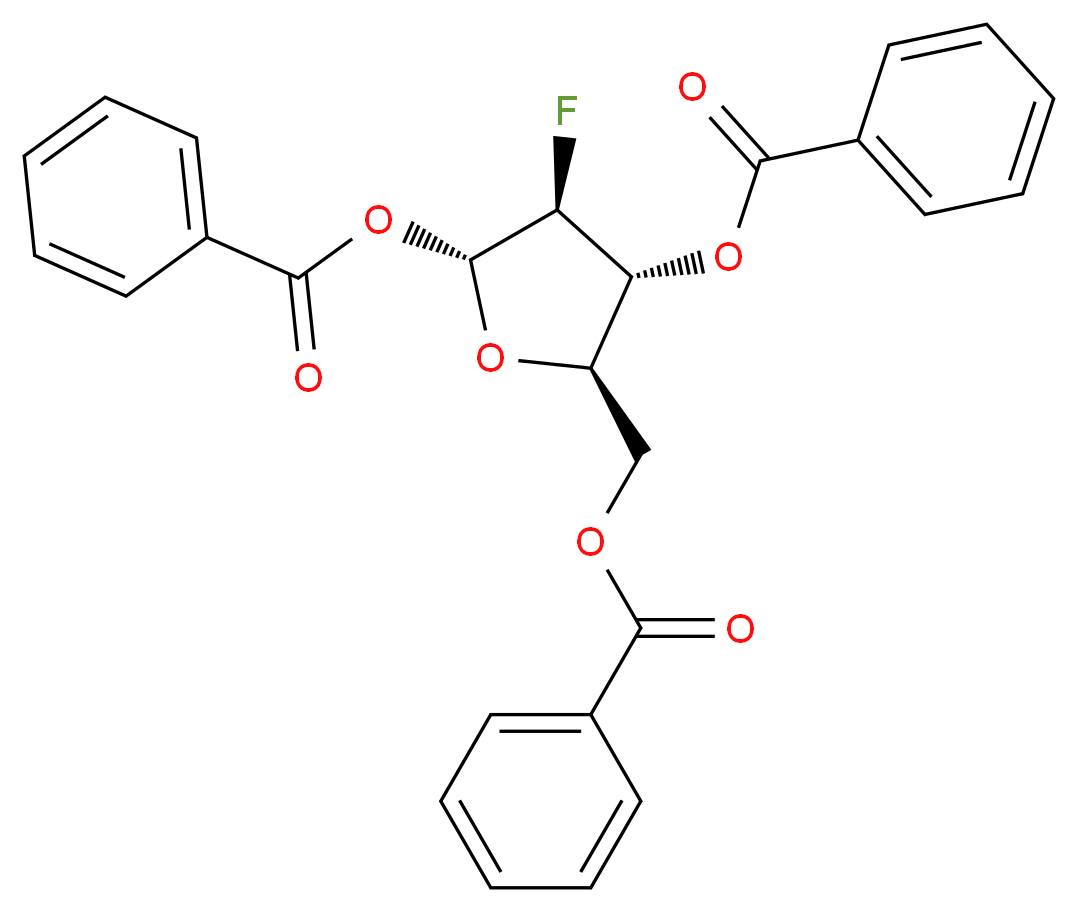 [(2R,3R,4S,5R)-3,5-bis(benzoyloxy)-4-fluorooxolan-2-yl]methyl benzoate_分子结构_CAS_97614-43-2