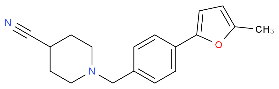 1-[4-(5-methyl-2-furyl)benzyl]piperidine-4-carbonitrile_分子结构_CAS_)