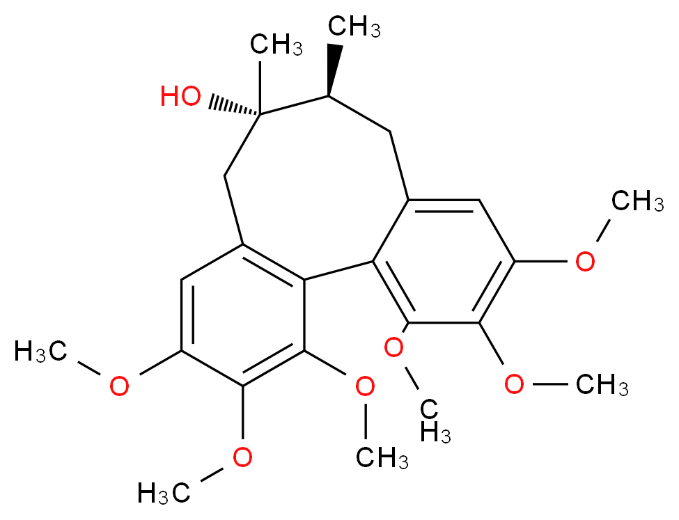 (9S,10S)-3,4,5,14,15,16-hexamethoxy-9,10-dimethyltricyclo[10.4.0.0<sup>2</sup>,<sup>7</sup>]hexadeca-1(16),2(7),3,5,12,14-hexaen-9-ol_分子结构_CAS_7432-28-2