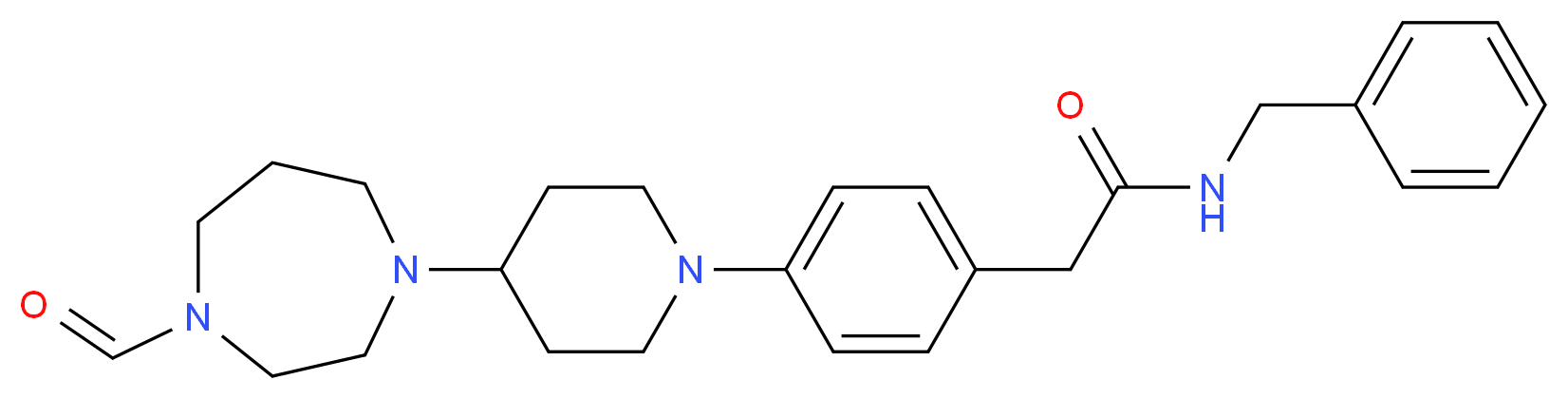 N-benzyl-2-{4-[4-(4-formyl-1,4-diazepan-1-yl)-1-piperidinyl]phenyl}acetamide_分子结构_CAS_)