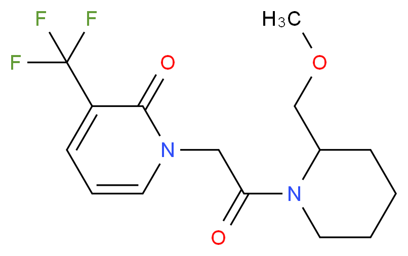 1-{2-[2-(methoxymethyl)piperidin-1-yl]-2-oxoethyl}-3-(trifluoromethyl)pyridin-2(1H)-one_分子结构_CAS_)